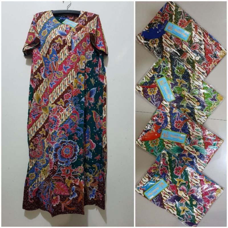 YULI - LONGDRES 04 LD 120 CM PB 127 CM BATIK KENCANA UNGU LEBEL BIRU (KUB)