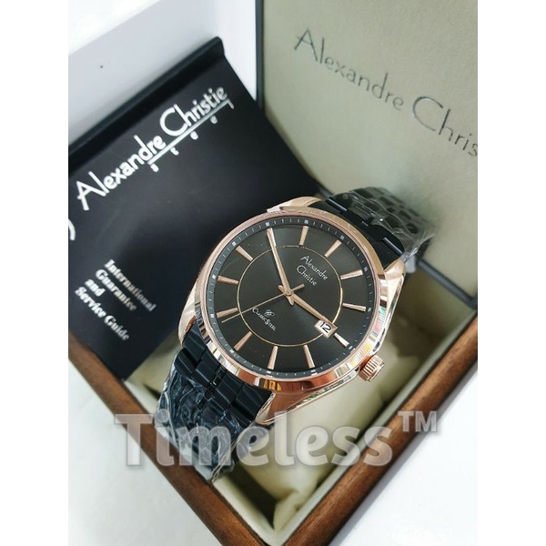 Jam tangan pria alexandre christie ac 8578 MD Black Rosegold