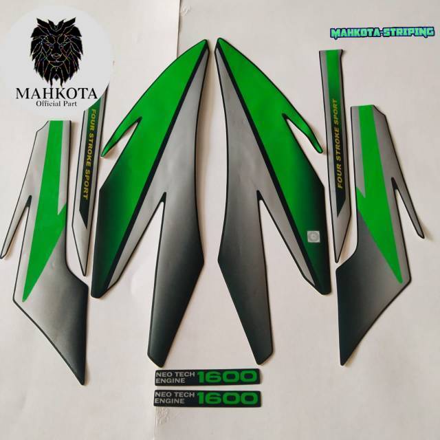 Striping Stiker Polet Sepeda Motor List honda gl pro glpro 1996 1997 hitam lis hijau list body stand