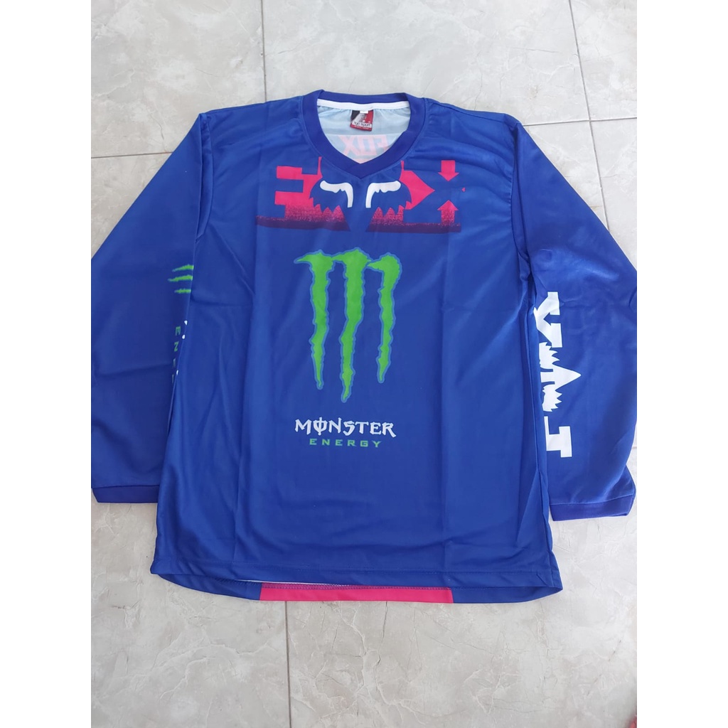 Baju Jersey motor cross sepeda Dewasa monster tangan panjang premium print