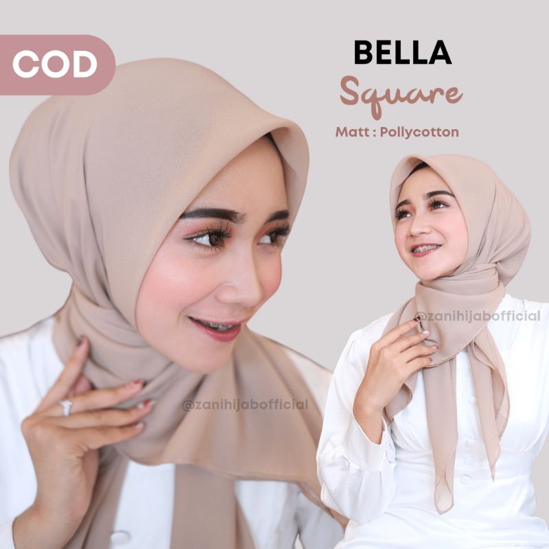 HIJAB SEGI EMPAT VOAL JILBAB BELA SQUARE KERUDUNG BELLA SQUARE POLLYCOTTON PREMIUM