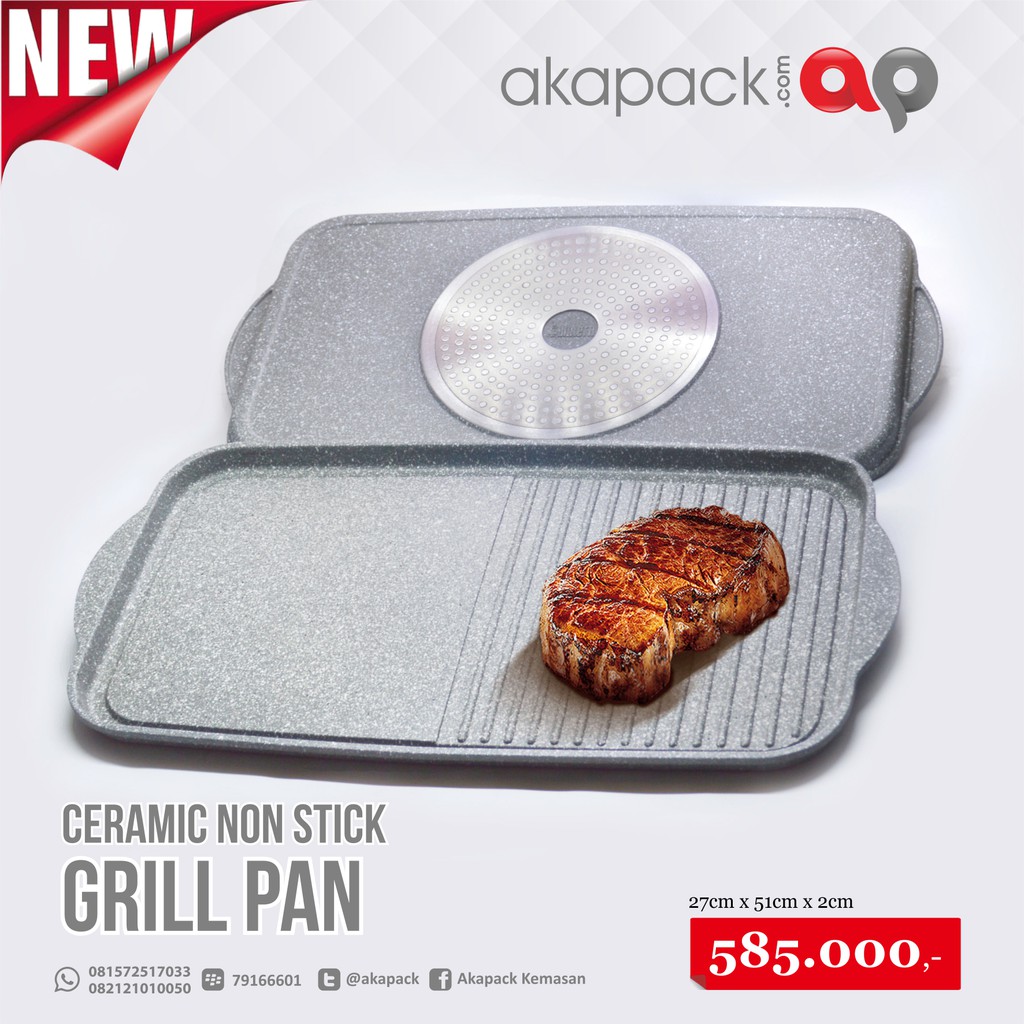 ceramic non stick grill pan / panggangan BBQ / alat panggang daging
