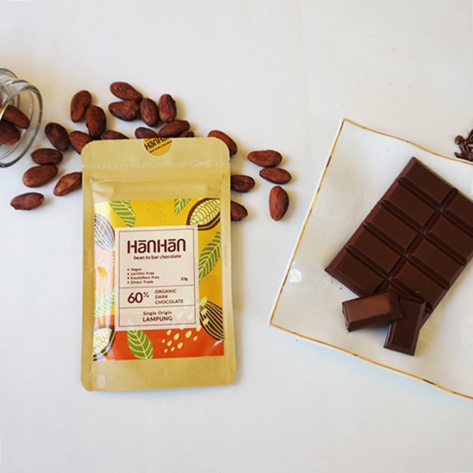 

HanHan Bean to Bar Premium Organic Dark Chocolate 60% Cokelat Dark Organik