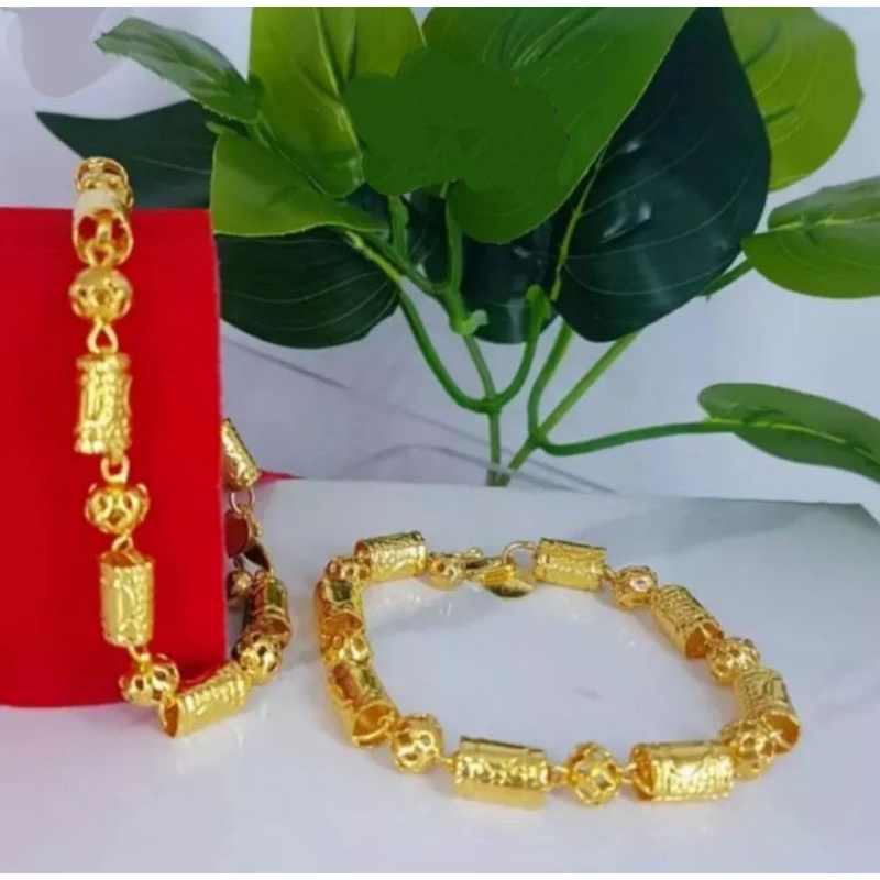 GELANG BAMBU LAPIS EMAS/GELANG RANTAI BAMBU/GELANG BAMBU YAXIYA/GELANG RANTAI BAMBU GOLD/GELANG KUNI