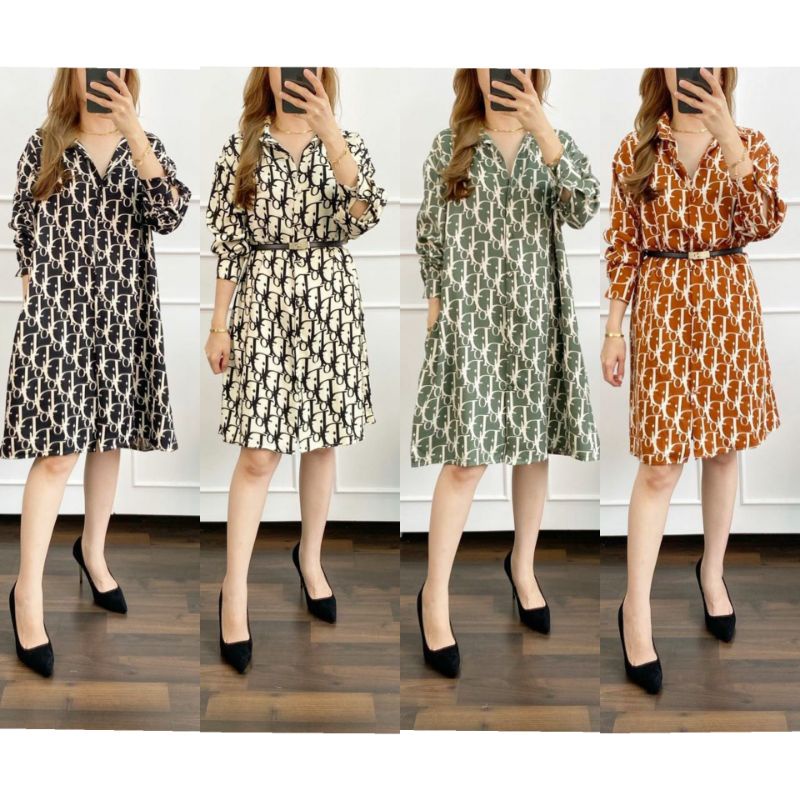 D*OR DRESS - Dress Tunik motif Dior