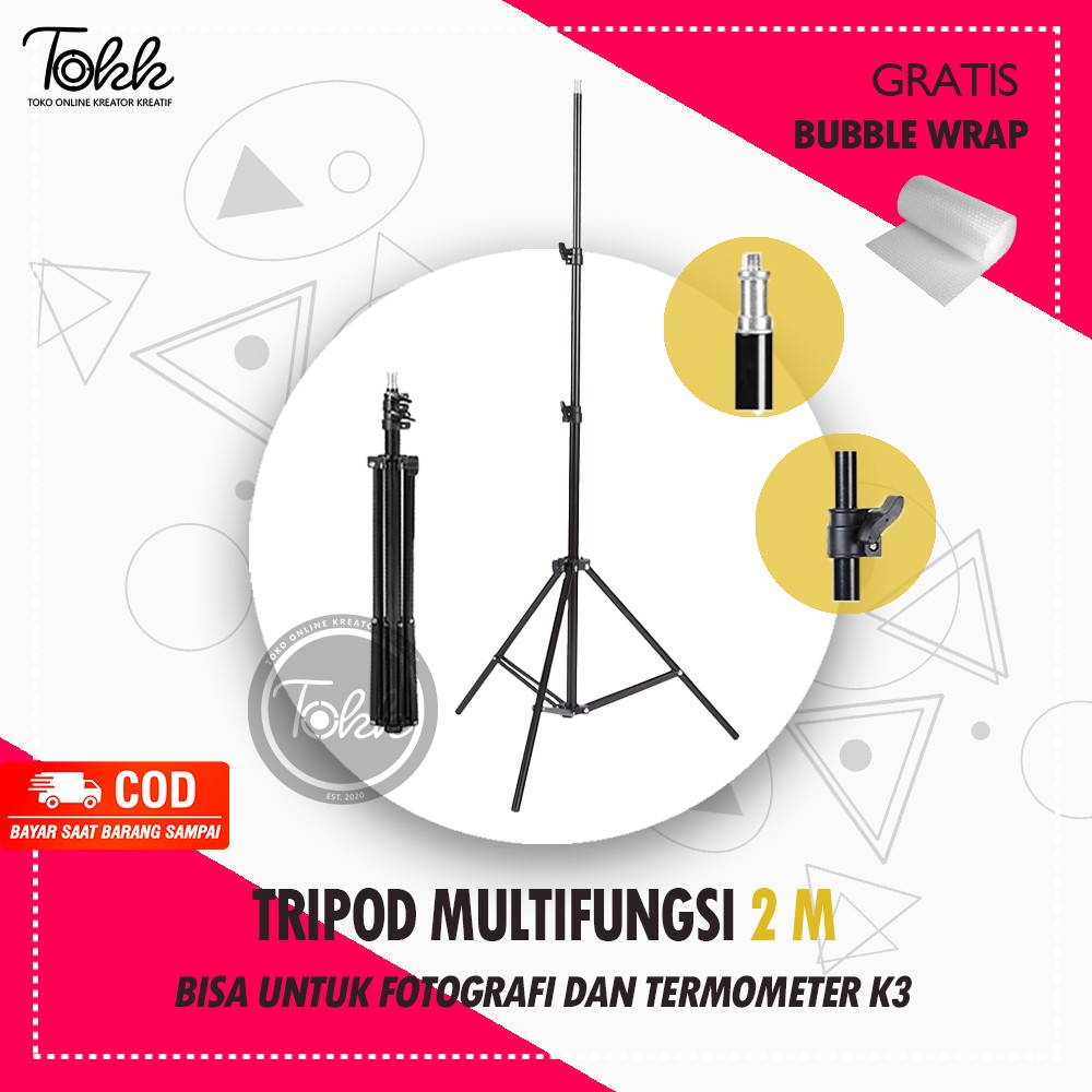 Light Stand Tripod Multifungsi / K3 Thermometer Stand 2M/1M/15cm
