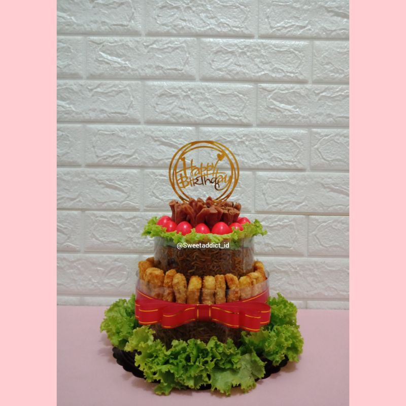 

noodle cake 2 tingkat / kue mie / mie ulang tahun / mie cake / mi ultah / kue mie / birthday noodle