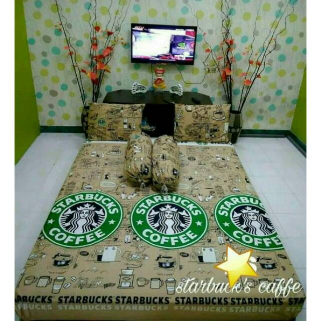 Ready sprei set motif starbucks sz 180