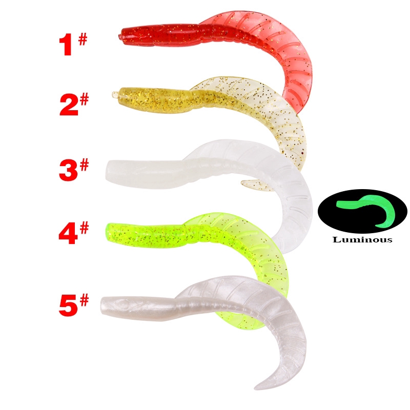 Alat Pancing Umpan Pancing 2.9g/7cm 10pcs Curly Tail Umpan Pancing Buatan Umpan Mancing Soft Plastic Lure relix nusantara Umpan Ikan Kail Pancing Soft Lure Yes Soft Plastic Alat Pancing Murah