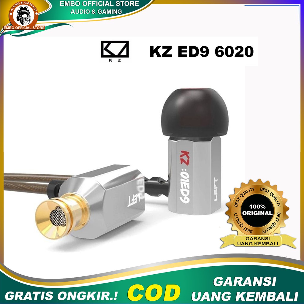 Headset KZ ED9 Moving Coil Earphone Headset Kabel Mic Earphone In Ear Earphones Original