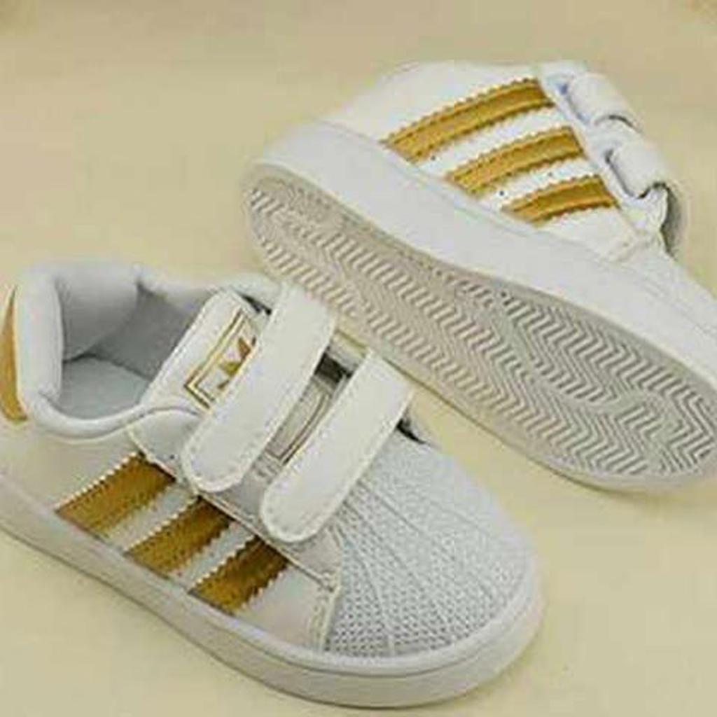 Sepatu Anak Adidas Superstar White Gold/ Sepatu Sport Adidas Gold White Size 21-25