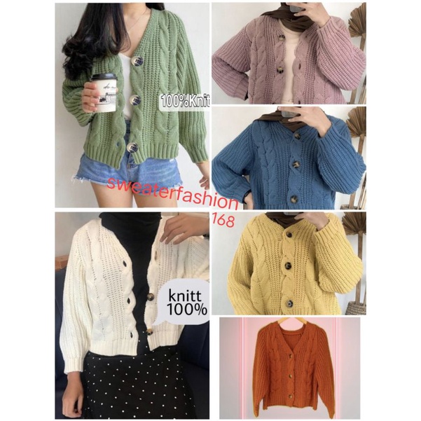 CARDIGAN RAJUT WANITA PREMIUM / sweater crop / cardigan crop / sweater rajut cardigan rajut elmaira 