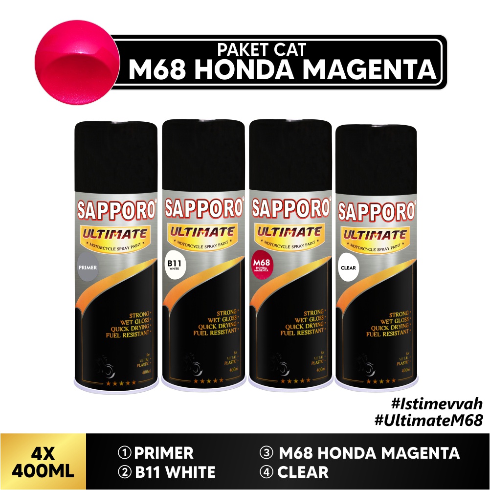 Paket Cat M68 Honda Magenta / Sapporo Ultimate / Cat Spray Semprot Aerosol Terbaik