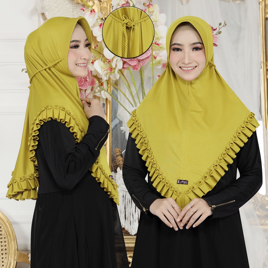 Kerudung Instan Tali Kepang Nadine Hijab Instan Jersey Airis Jilbab Terbaru Nayla Hija'b