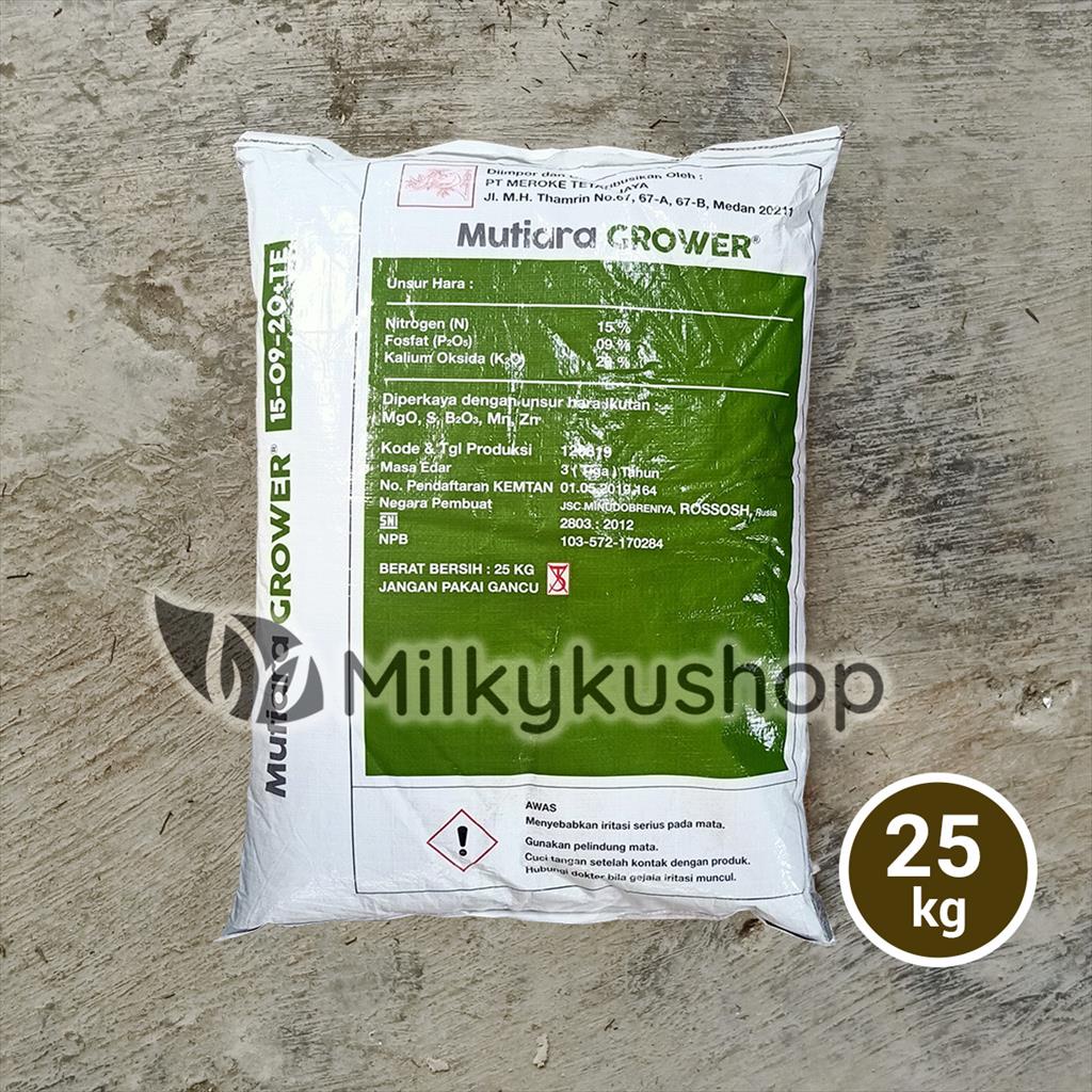 PUPUK MEROKE NPK MUTIARA GROWER 25 KG KEMASAN PABRIK VIA GOSEND GRAB