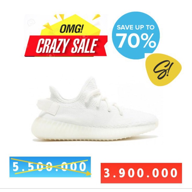 CRAZY SALE - ADIDAS YEEZY BOOST 350 V2 CREAM WHITE CP9366 SEPATU ADIDAS AUTHENTIC