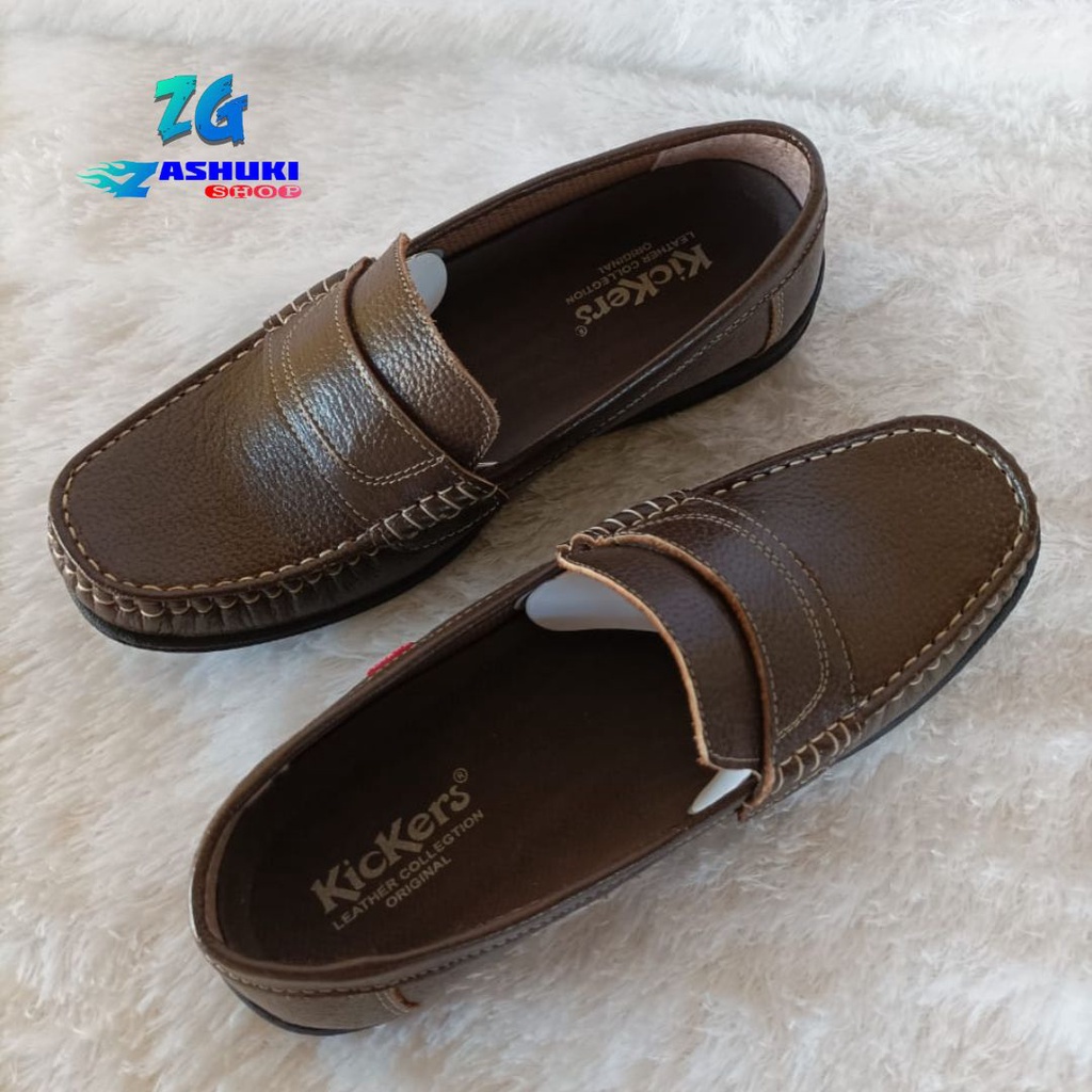 (ZG-SKP17) Sepatu Kulit Pria, Sepatu Slop Pria, Sepatu Kulit Asli Magetan