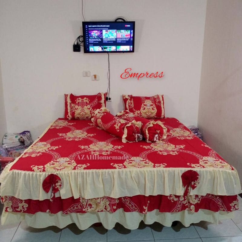 Sprei Rumbai Susun pengantin motif empress/sprei rumbai homemade