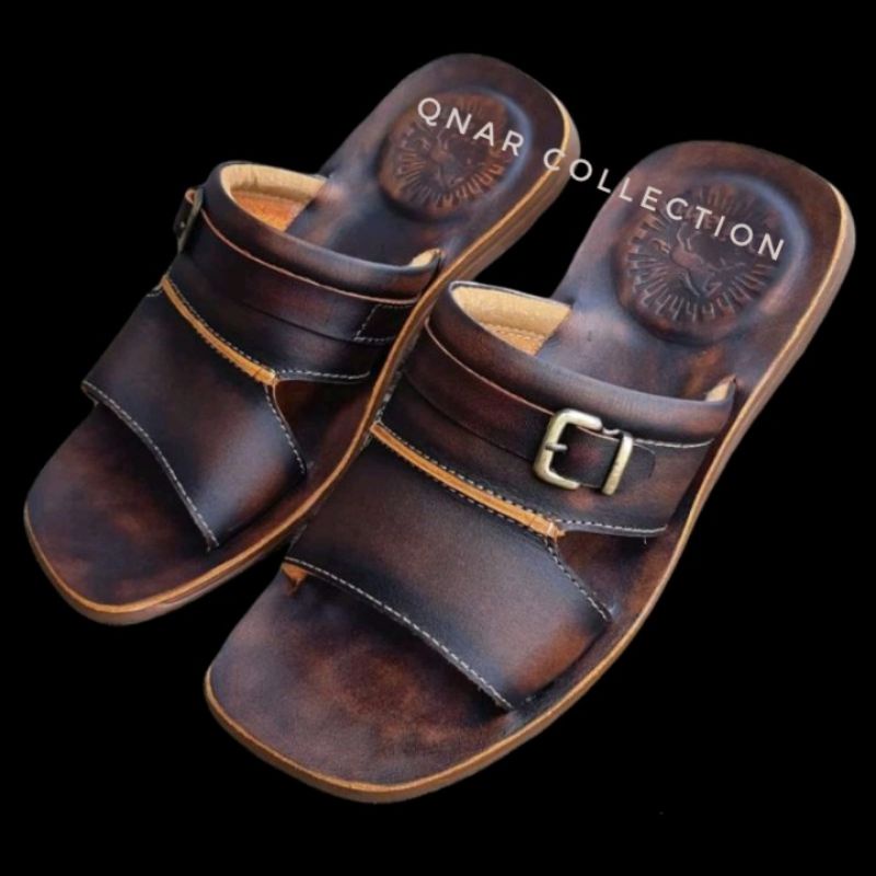 BISA COD sandal pria kulit asli model casual