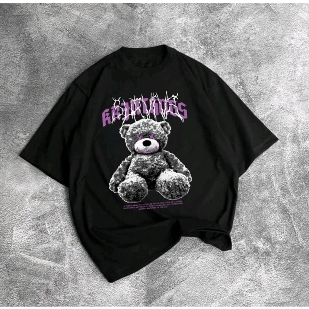 MYSTIQUE.ID-BAJU KAOS COOL TEDDY T-SHIRT LUCU DAN AESTHETIC