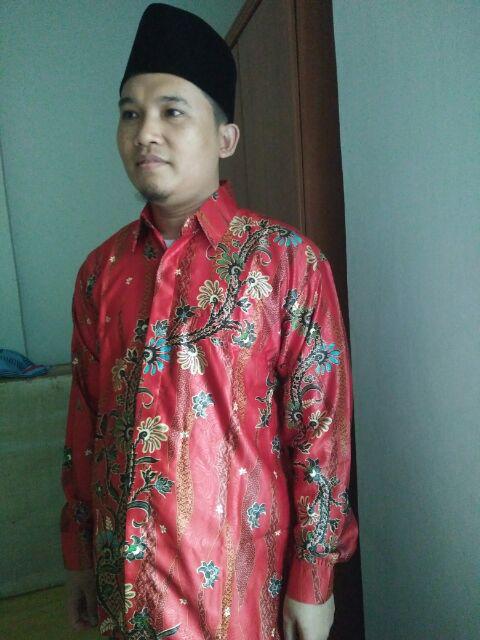 Kemeja Batik Pria Katun Embos Semi Sutra Full Furing Murah(kebaya Batik Pesta,hem Pria Panjang)