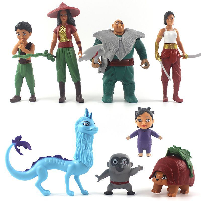 [NEW] 8pcs / Set Action Figure Raya And The Last Dragon Untuk Hadiah Ulang Tahun