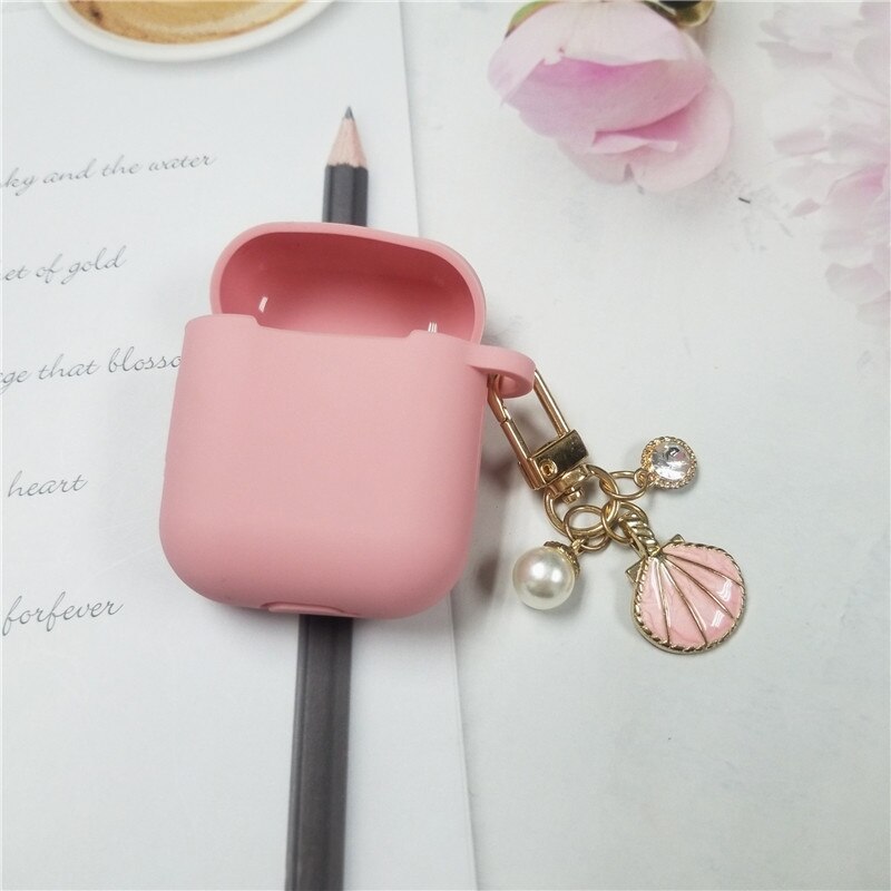 Case Kartun Bunga Korea Korea Kompatibel Untuk Airpods1 2 3mewah Shell Keyring Silikon Earphone Case