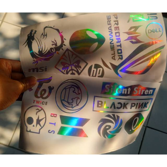 Custom Cutting Sticker Vinyl Hologram  10x22cm Stiker  