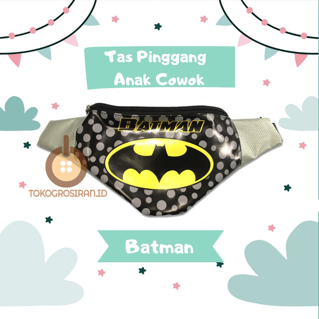 TOKOGROSIRAN.ID - TAS PINGGANG ANAK LAKI-LAKI WAIST BAG MURAH BATMAN KARAKTER COWOK SUPERHERO