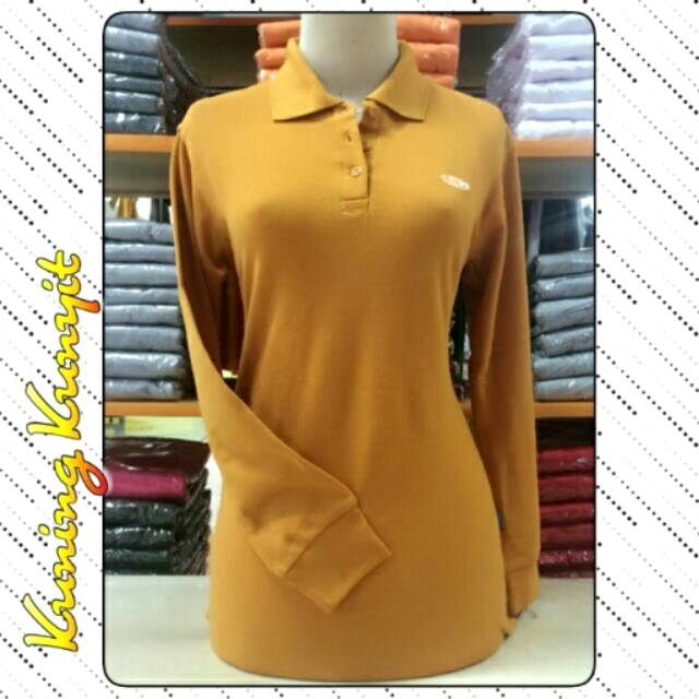 Kaos Wanita,Kaos Krah Wanita,Kaos Polo Shirt Wanita Tangan Panjang,Poloshirt Wanita Tangan Panjang