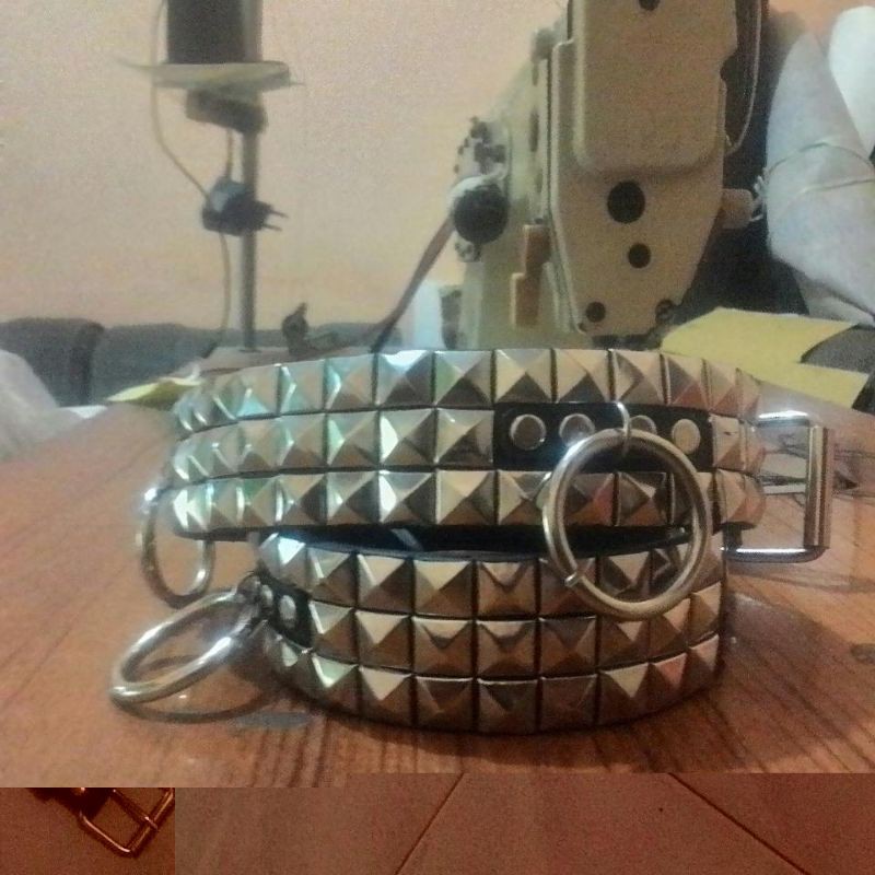 Eightball pyramid 3row + ring O belt/sabuk punk /sabuk spike