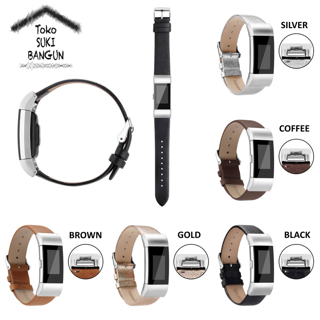 Tali Jam Fit Charge 2 LEATHER Smooth Plain Watch Strap Band