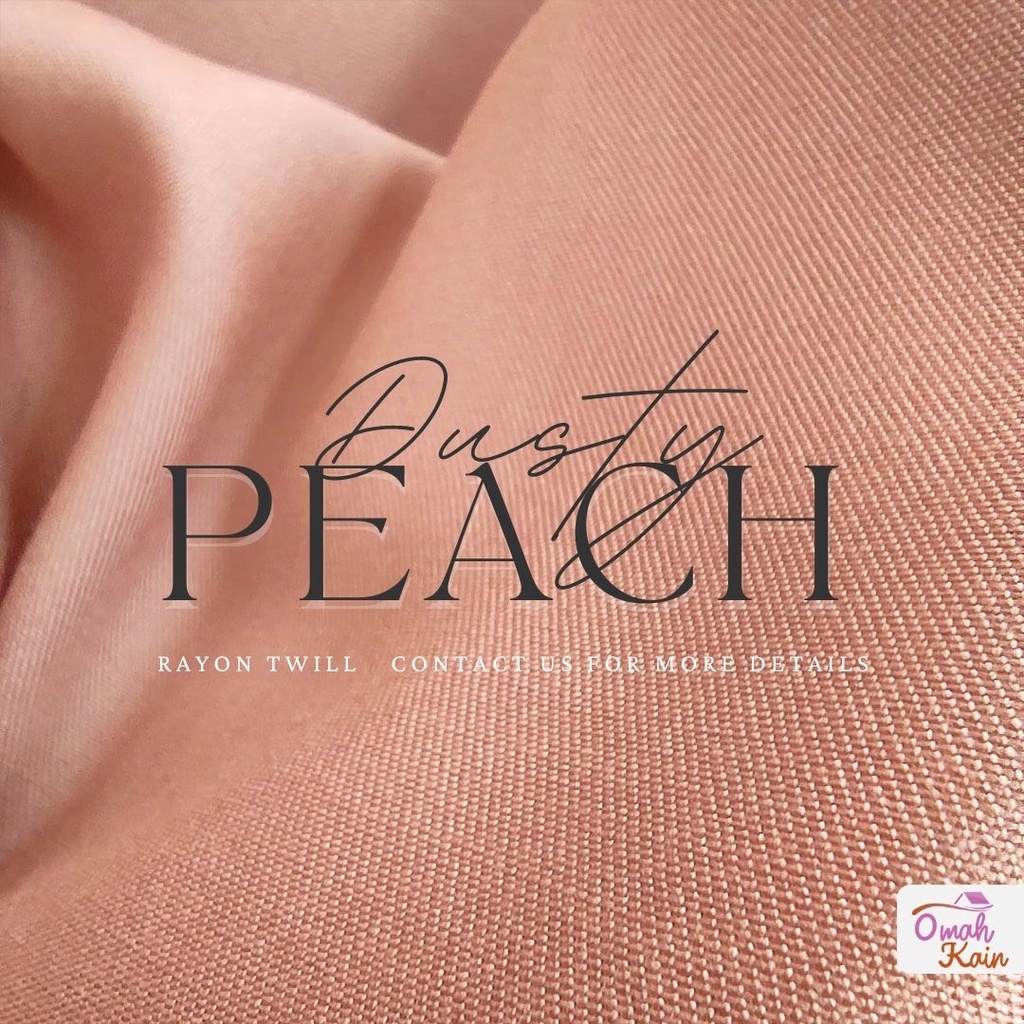 KAIN RAYON TWILL VISCOSE (100% rayon, jatuh, adem, tebal, lembut dan tidak berbulu) #omah kain-Dusty Peach