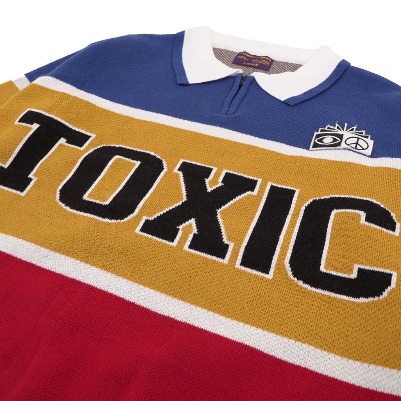 SWEATER KNIT / KNITWEAR POLO TOXIC BLUE YELLOW RED PREMIUM