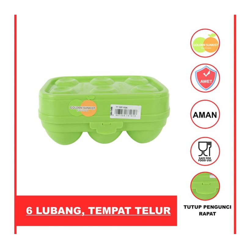 ~ PIYOSHI08 ~ Kotak Telor Box Tempat Penyimpanan Telur Isi 6 &amp; 12 Golden Sunkist Kuat Murah PD22