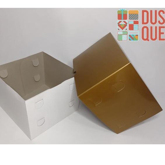 

*Termurah* DUS KOTAK BOX TART / CAKE TART DUPLEK EMAS / GOLD 25x25x15 (10Pcs)