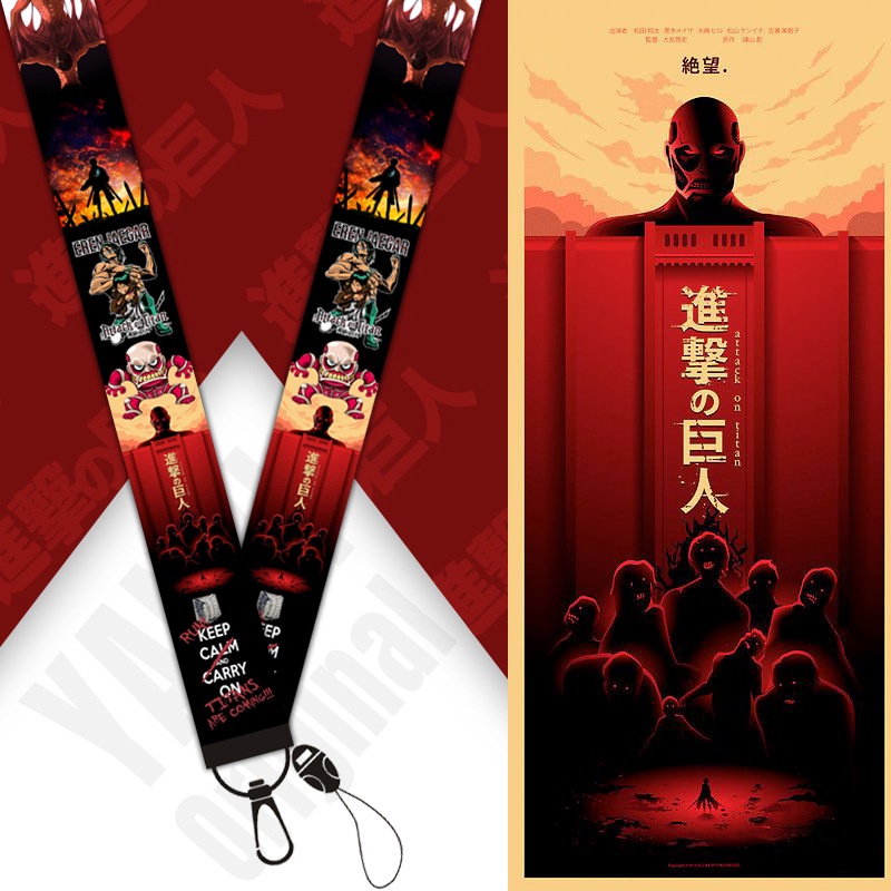 Lanyard Panjang Desain attack on titan Untuk Ponsel