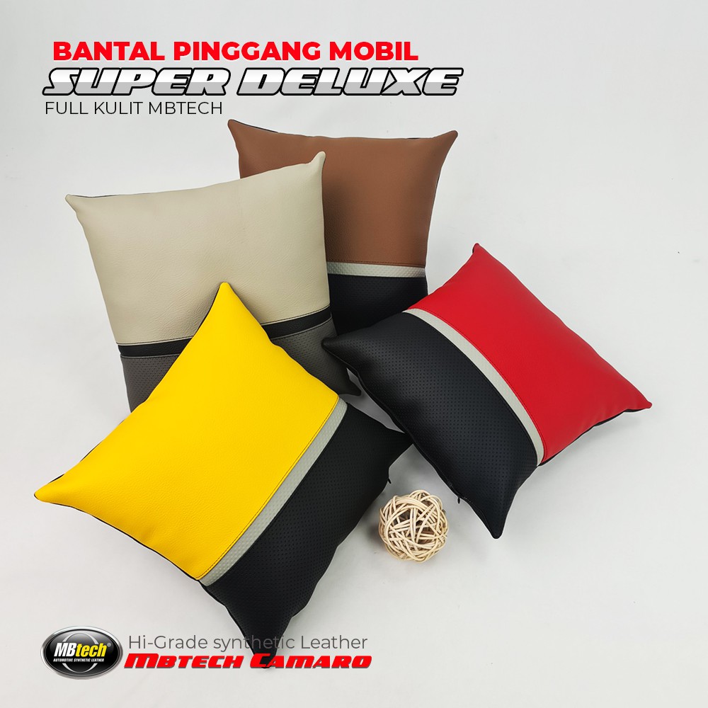 Bantal Sandaran Pinggang / Bantal Mobil Kulit MBTECH - SUPER DELUXE