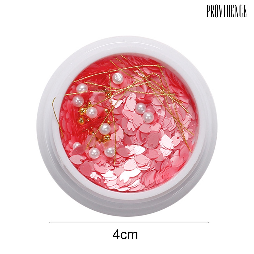 Providence Hiasan Kuku Bentuk Kelopak Bunga Sakura + Mutiara Imitasi Untuk Nail Art DIY