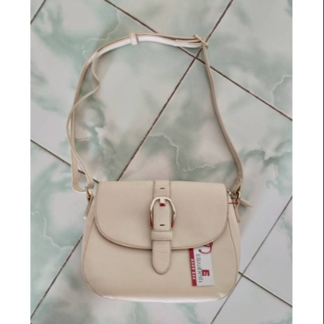 Elizabeth White Bone Sling Bag