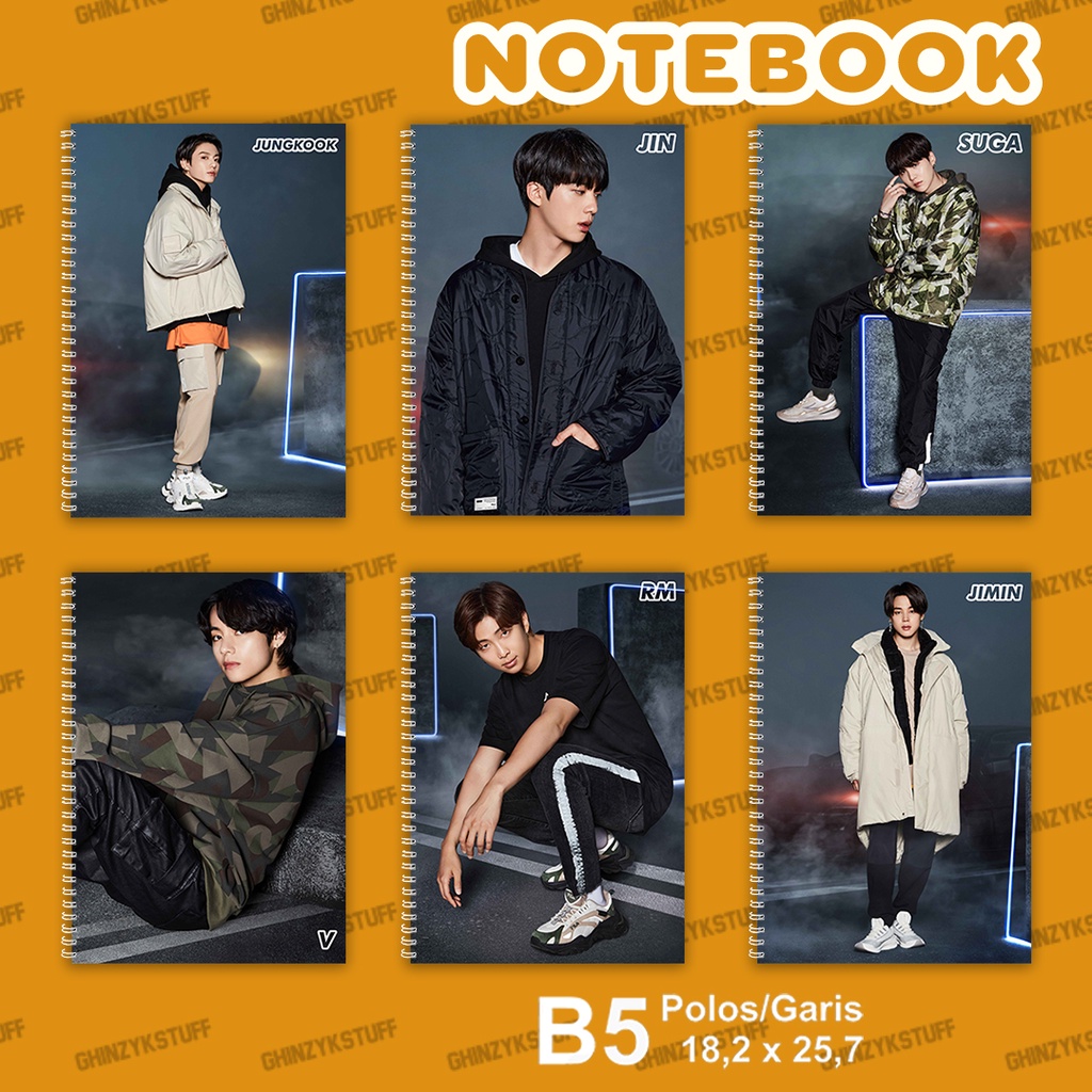

Notebook KPOP BTS Fila Project Ukuran B5 18,2 x 25,7 cm