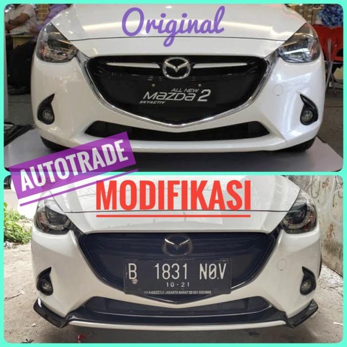 BODY KIT FRONT LIP ADD ON BUMPER DEPAN BODYKIT MOBIL MAZDA 2 SKYACTIV