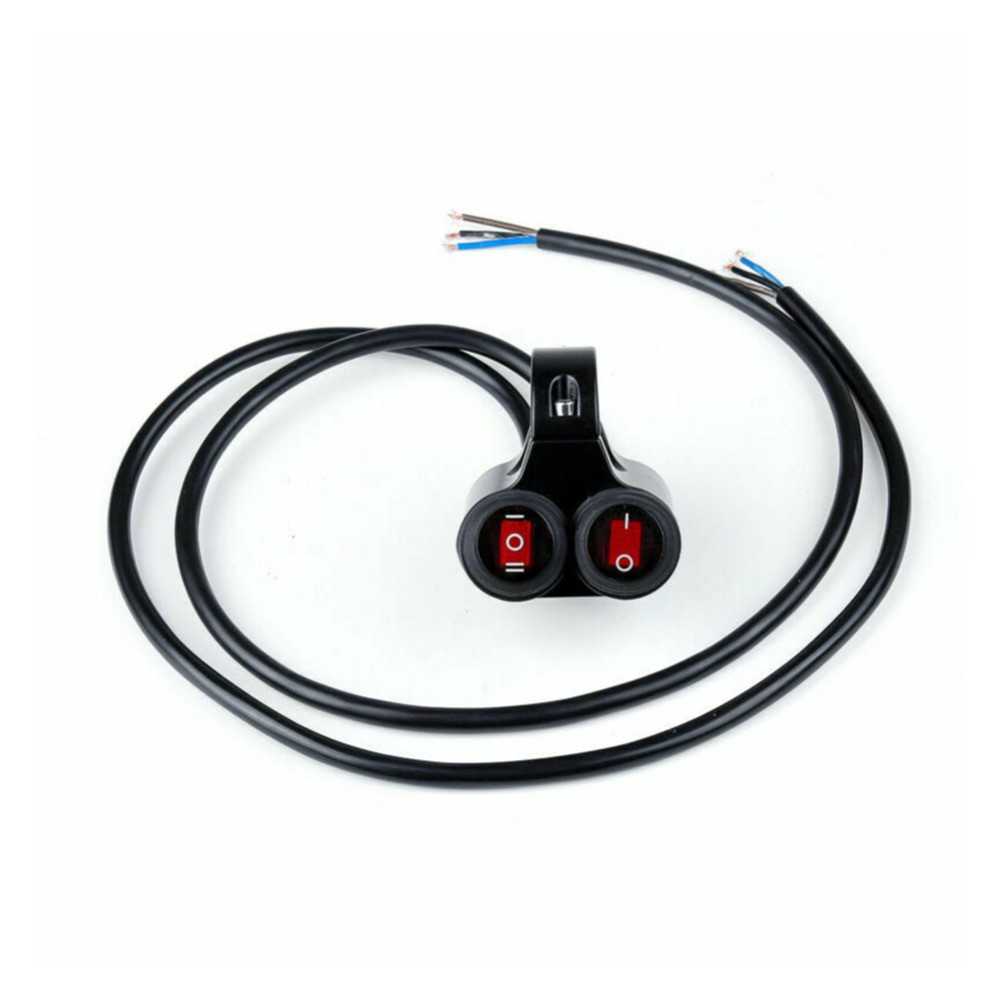 22mm Universal Motor Stang Switch Flameout Switch ON OFF Tombol untuk Moto Motor ATV Sepeda DC12V Hitam Grosir