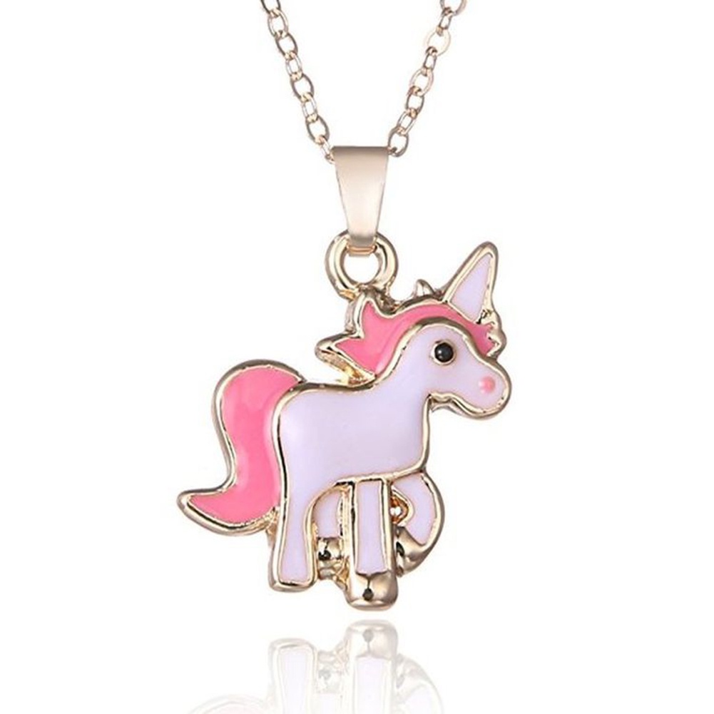 Kalung Liontin Kuda Pony Lukisan Minyak Bahan Alloy Untuk Aksesoris Perhiasan Wanita