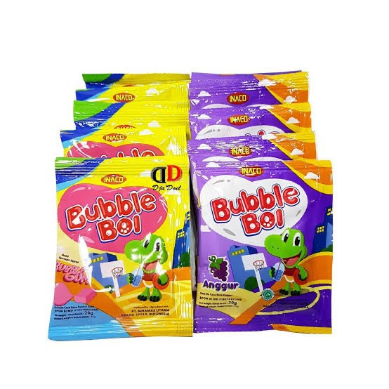 

INACO BUBBLEBOI SACHET 40 GRAM 1 KARTON ISI 80 PACK