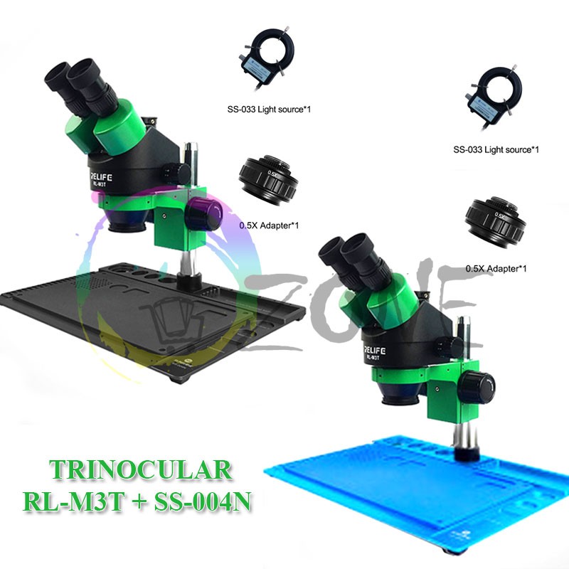 MICROSCOPE MIKROSKOP TRINOCULAR RELIFE RL-M3T + SS-004N + LED LAMP