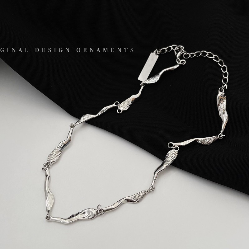 Short Silver Chain Necklace Accessories Simple Clavicle Chain Personality Harajuku