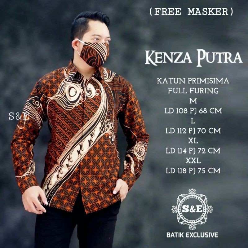 Batik Pria Exclusive Terbaru Batik Lapis Furing Kemeja Batik Pria Lengan Panjang KENZA PUTRA