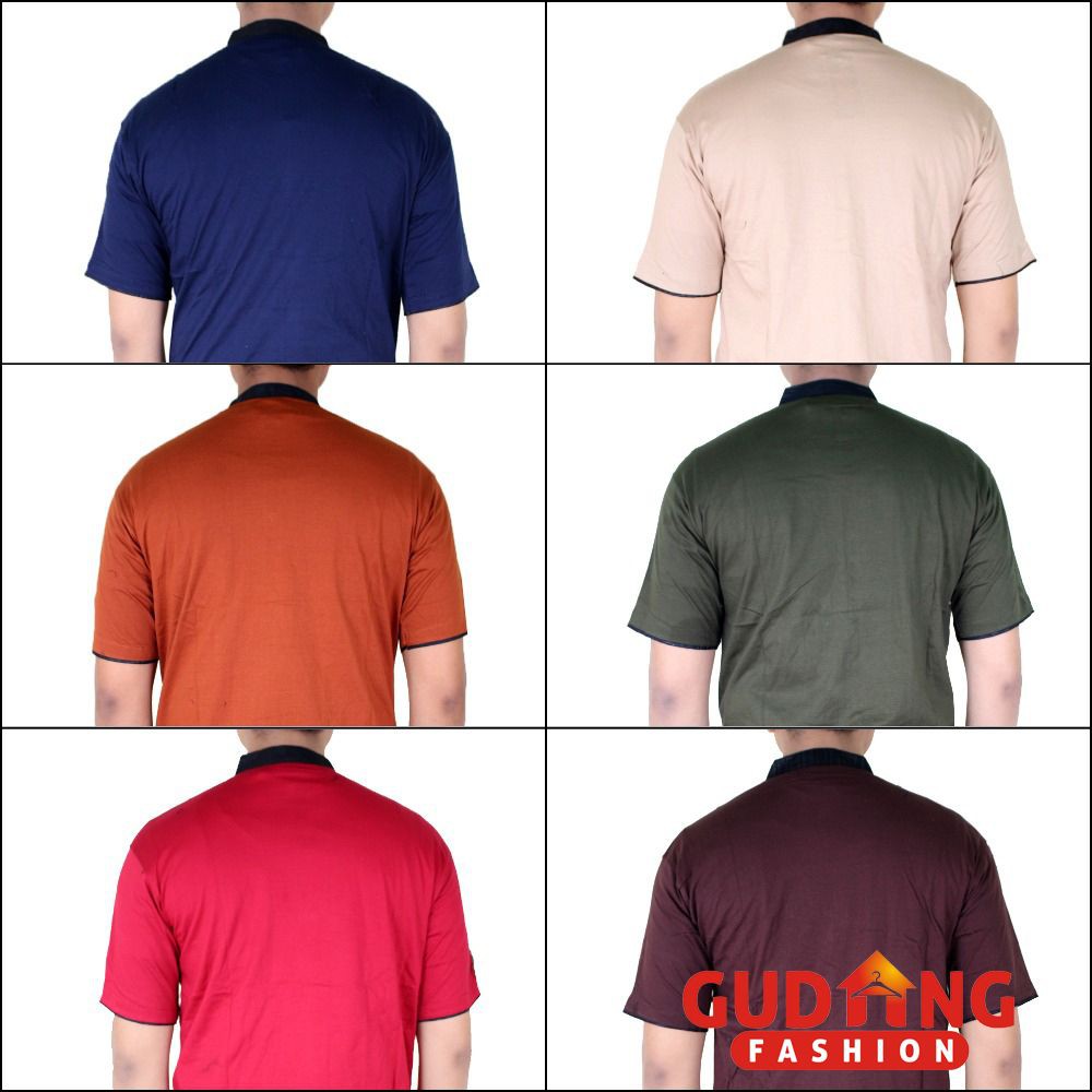 Baju Koko Lengan Pendek Modern Katun  - Banyak Pilihan Warna KKS (COMB)