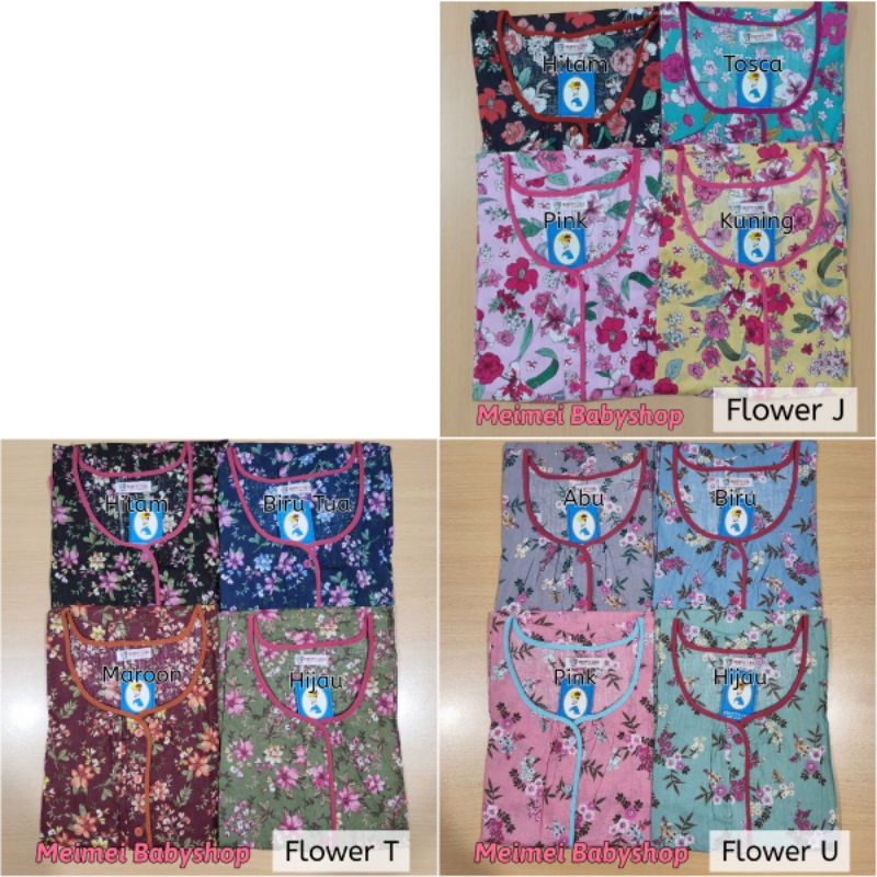 Daster Katun Pretty Girl / Daster Busui Bumil / Baju Tidur Wanita / Daster Jumbo Resleting / Kancing-1
